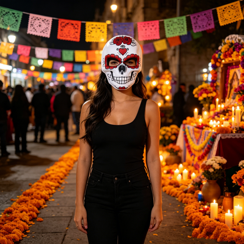 Day of the Dead Mask Colorful  - Cosplay Props Eva Foam recension och pris